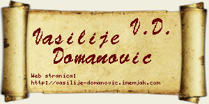 Vasilije Domanović vizit kartica